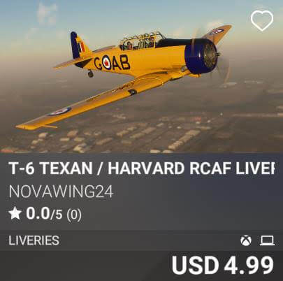 T-6 Texan / Harvard RCAF Livery Pack by Novawing24. USD 4.99