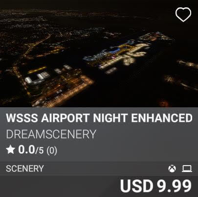WSSS Airport Night Enhanced by DreamScenery. USD 9.99