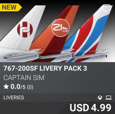 767-200SF Livery Pack 3 by Captain Sim. USD 4.99