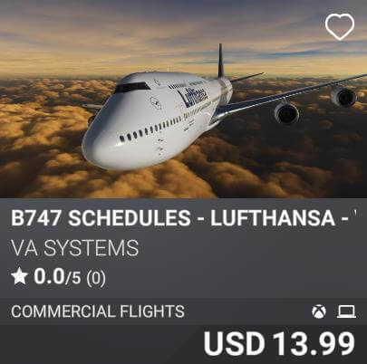 B747 Schedules - Lufthansa - Vol 1 by VA SYSTEMS. USD 13.99