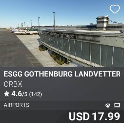 ESGG Gothenburg Landvetter Airport by Orbx. USD 17.99