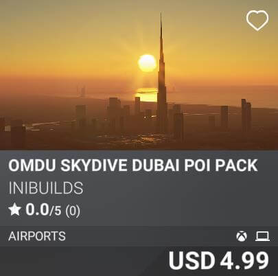 OMDU Skydive Dubai POI Pack by iniBuilds. USD 4.99