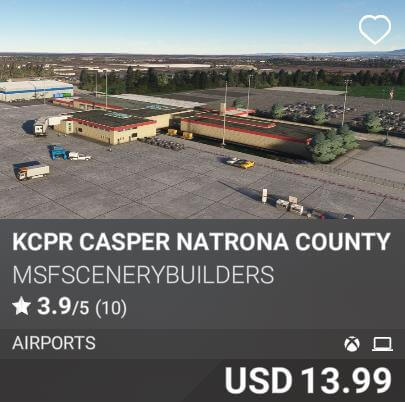 KCPR Casper Natrona County Airport by MSFScenerybuilders. USD 13.99