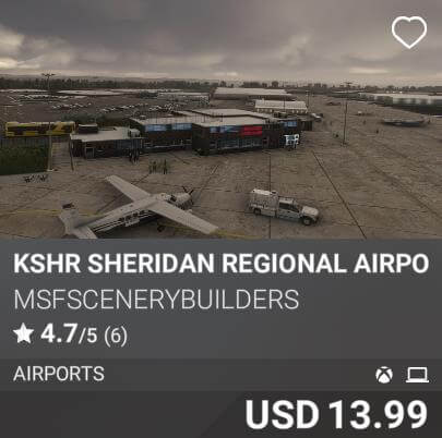 KSHR Sheridan Regional airport by MSFScenerybuilders. USD 13.99