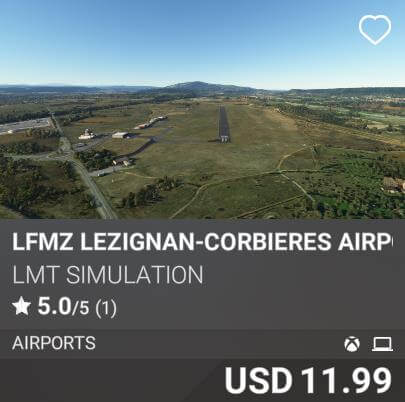 LFMZ Lezignan-Corbieres Airport by LMT Simulation. USD 11.99