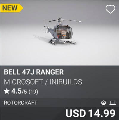 Bell 47J Ranger by Microsoft / iniBuilds. USD 14.99