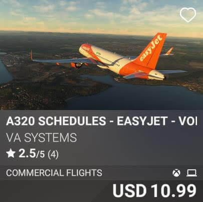 A320 Schedules - EasyJet - Vol 2 by VA SYSTEMS. USD 10.99