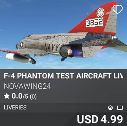 F-4 Phantom Test Aircraft Livery Pack by Novawing24. USD 4.99