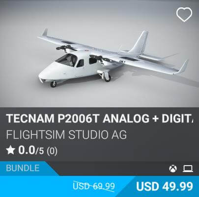 Tecnam P2006T Analog + Digital Bundle by FlightSim Studio AG. USD 49.99
