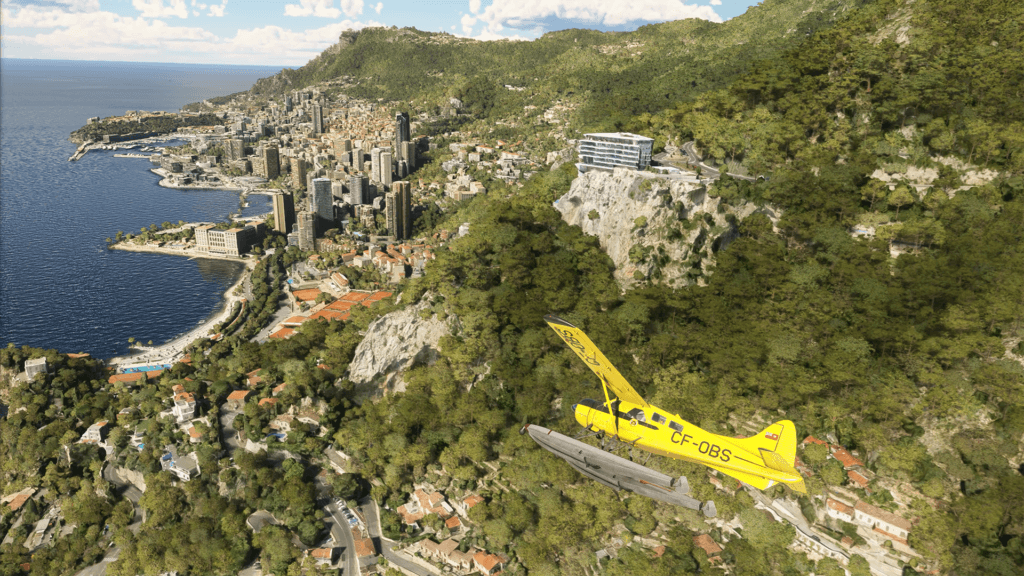 A DHC-2 Beaver flies over Nice