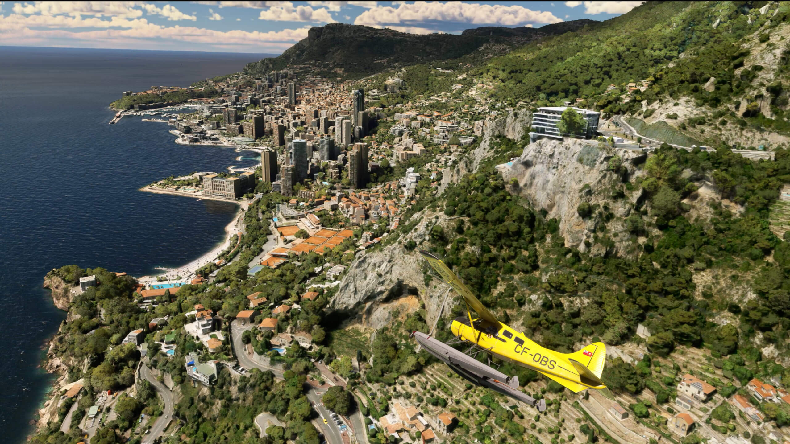 A DHC-2 Beaver flies over Monaco