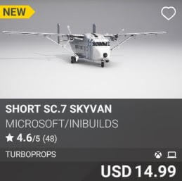 Short SC.7 Skyvan by Microsoft / iniBuilds. USD 14.99
