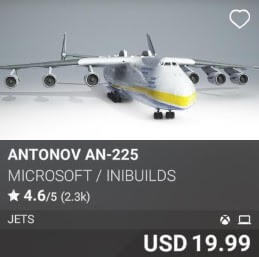 Antonov AN-225 by Microsoft / iniBuilds. USD 19.99