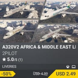 A320V2 AFRICA & MIDDLE EAST LIVERIES by 2PILOT. USD 4.99 (on sale for 2.49)