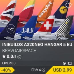 Inibuilds A320neo Hangar 5 Europe by bravoairspace. USD 4.99 (on sale for 2.99)