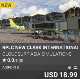 RPLC New Clark International Airport by Cloudsurf Asia Simulations. USD 18.99