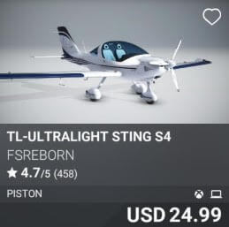 TL-Ultralight Sting S4 by FSReborn. USD 24.99