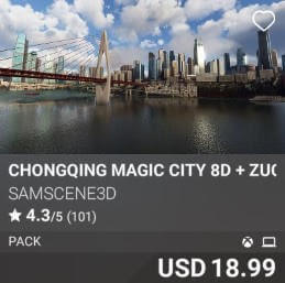 Chongqing Magic City 8D + ZUCK Jiangbei Airport by SamScene3D. USD 18.99