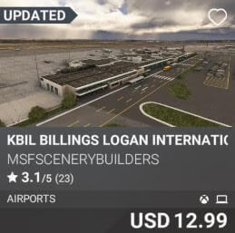 KBIL Billings Logan International Airport by msfscenerybuilders. USD 12.99