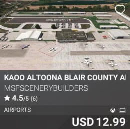 KAOO Altoona Blair County Airport by msfscenerybuilders. USD 12.99