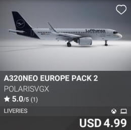 A320neo Europe pack 2 by PolarisVGX. USD 4.99