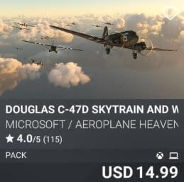 Douglas C-47D Skytrain and Waco CG-4A by Microsoft / Aeroplane Heaven. USD 14.99