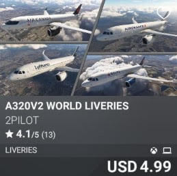 A320V2 WORLD LIVERIES by 2PILOT. USD 4.99