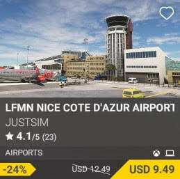 LFMN Nice Cote d'Azur airport NG series by justsim. USD 12.49 (on sale for 9.49)