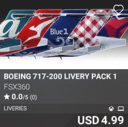 Boeing 717-200 Livery Pack 1 by fsx360 USD 4.99