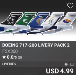 Boeing 717-200 Livery Pack 2 by fsx360 USD 4.99