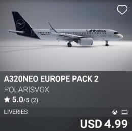A320neo Europe pack 2 by PolarisVGX. USD 4.99