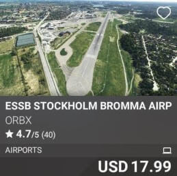 ESSB Stockholm Bromma Airport by Orbx. USD 17.99