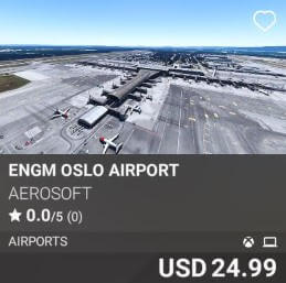 ENGM Oslo Airport by Aerosoft. USD 24.99