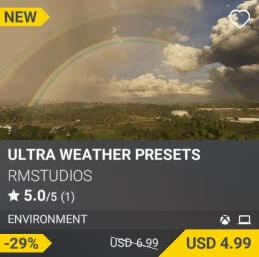 ULTRA WEATHER PRESETS by RMSTUDIOS. USD 6.99 (on sale for 4.99)