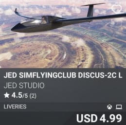 JED simFlyingClub Discus-2c Liveries P1 by JED Studio. USD 4.99