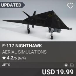 F-117 NightHawk by Aerial Simulations. USD 19.99