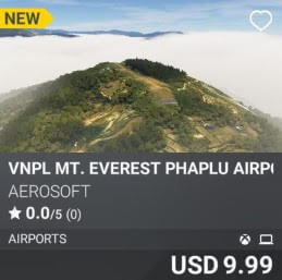 VNPL Mt. Everest Phaplu Airport by Aerosoft. USD 9.99