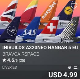 Inibuilds A320neo Hangar 5 Europe by bravoairspace. USD 4.99