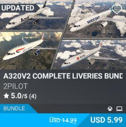 A320V2 COMPLETE LIVERIES BUNDLE by 2PILOT. USD 5.99