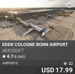 EDDK Cologne Bonn Airport by Aerosoft USD 17.99