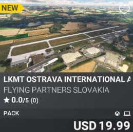 LKMT Ostrava International Airport Pack by Flying Partners Slovakia. USD 19.99