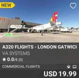 A320 Flights - London Gatwick (EGKK) - Vol 2 by VA SYSTEMS. USD 19.99