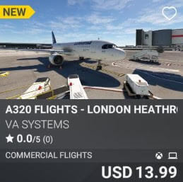 A320 Flights - London Heathrow (EGLL) - Vol 2 by VA SYSTEMS. USD 13.99