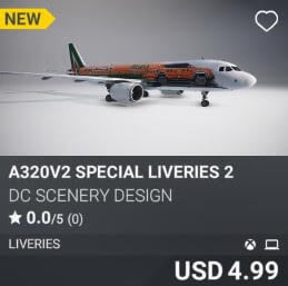A320v2 Special Liveries 2 by DC Scenery Design. USD 4.99