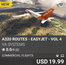 A320 Routes - EasyJet - Vol 4 by VA SYSTEMS. USD 19.99