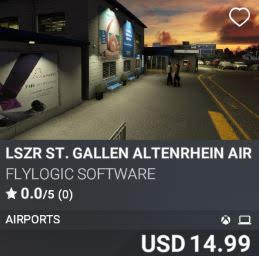 LSZR St. Gallen Altenrhein Airport by FlyLogic Software. USD 14.99