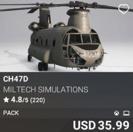 CH47D by Miltech Simulations. USD 35.99