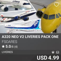 A320 Neo v2 Liveries Pack One by FSoares. USD 4.99