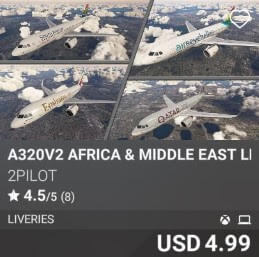 A320V2 AFRICA & MIDDLE EAST LIVERIES by 2PILOT. USD 4.99