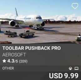 Toolbar Pushback Pro by Aerosoft. USD 9.99